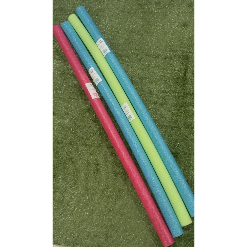 Pool Noodles Foam 4 Pack Multi Colors 48in Float Swim Training Tubes NEW
